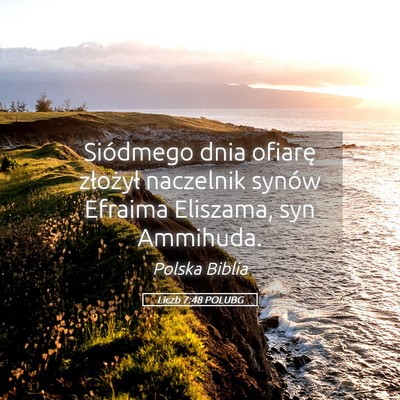 Picture 05 - Liczb 7:48 POLUBG - Siódmego dnia ofiarę złożył naczelnik synów - Bible Verse Picture