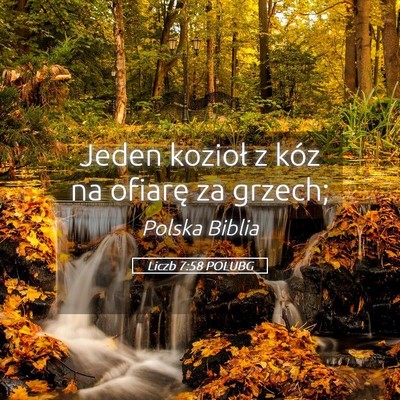 Picture 05 - Liczb 7:58 POLUBG - Jeden kozioł z kóz na ofiarę za - Bible Verse Picture