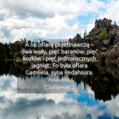 Picture 05 - Liczb 7:59 POLUBG - A na ofiarę pojednawczą – dwa woły, pięć - Bible Verse Picture