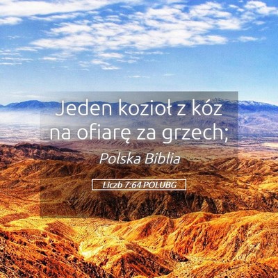 Picture 05 - Liczb 7:64 POLUBG - Jeden kozioł z kóz na ofiarę za - Bible Verse Picture