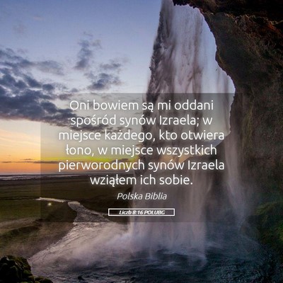Picture 05 - Liczb 8:16 POLUBG - Oni bowiem są mi oddani spośród synów - Bible Verse Picture