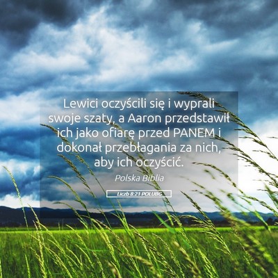 Picture 05 - Liczb 8:21 POLUBG - Lewici oczyścili się i wyprali swoje szaty, a - Bible Verse Picture