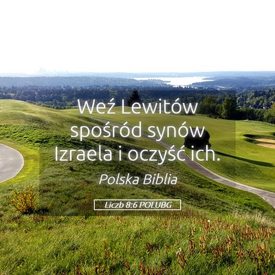 Picture 05 - Liczb 8:6 POLUBG - Weź Lewitów spośród synów Izraela i oczyść - Bible Verse Picture