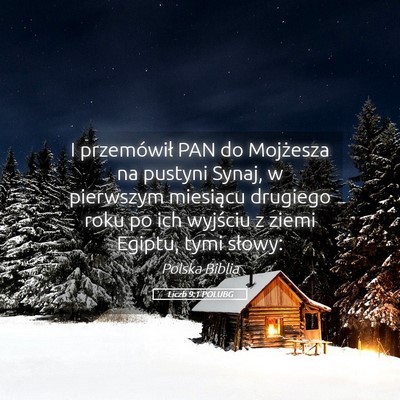 Picture 05 - Liczb 9:1 POLUBG - I przemówił PAN do Mojżesza na pustyni Synaj, - Bible Verse Picture