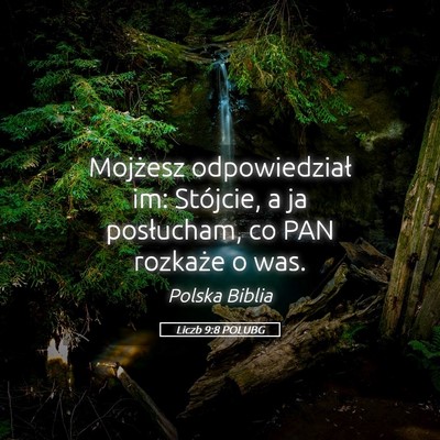Picture 05 - Liczb 9:8 POLUBG - Mojżesz odpowiedział im: Stójcie, a ja - Bible Verse Picture