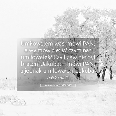 Picture 05 - Malachiasza 1:2 POLUBG - Umiłowałem was, mówi PAN, a wy mówicie: W - Bible Verse Picture
