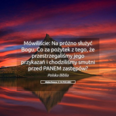 Picture 05 - Malachiasza 3:14 POLUBG - Mówiliście: Na próżno służyć Bogu. Co za - Bible Verse Picture