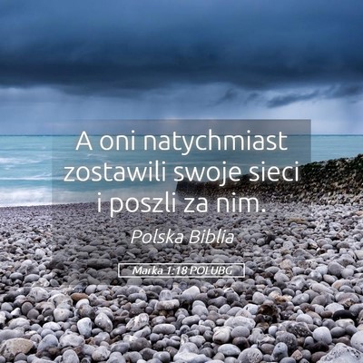 Picture 05 - Marka 1:18 POLUBG - A oni natychmiast zostawili swoje sieci i poszli - Bible Verse Picture