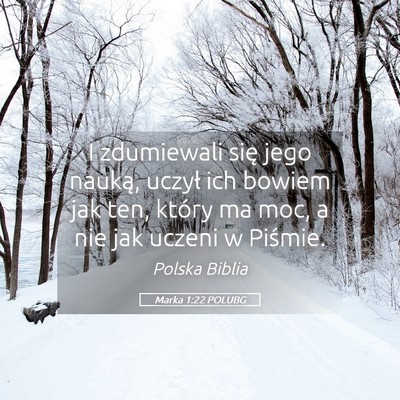 Picture 05 - Marka 1:22 POLUBG - I zdumiewali się jego nauką, uczył ich bowiem - Bible Verse Picture