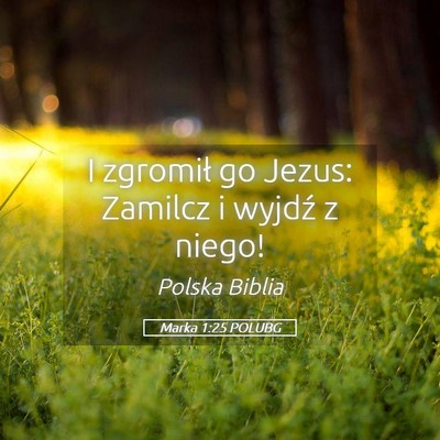 Picture 05 - Marka 1:25 POLUBG - I zgromił go Jezus: Zamilcz i wyjdź z - Bible Verse Picture