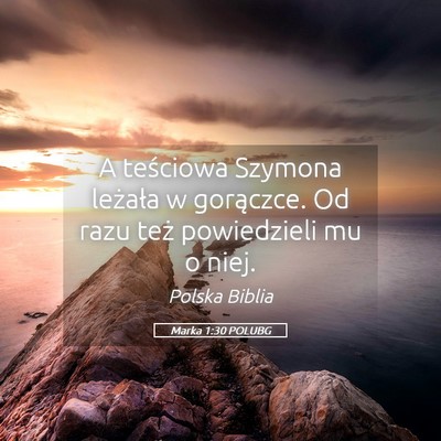 Picture 05 - Marka 1:30 POLUBG - A teściowa Szymona leżała w gorączce. Od razu - Bible Verse Picture