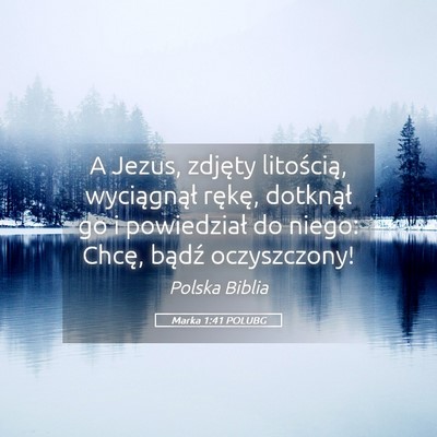 Picture 05 - Marka 1:41 POLUBG - A Jezus, zdjęty litością, wyciągnął rękę, - Bible Verse Picture