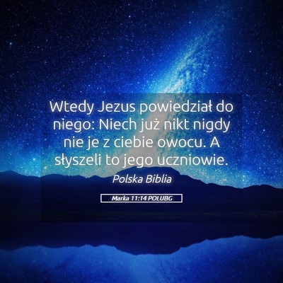 Picture 05 - Marka 11:14 POLUBG - Wtedy Jezus powiedział do niego: Niech już nikt - Bible Verse Picture