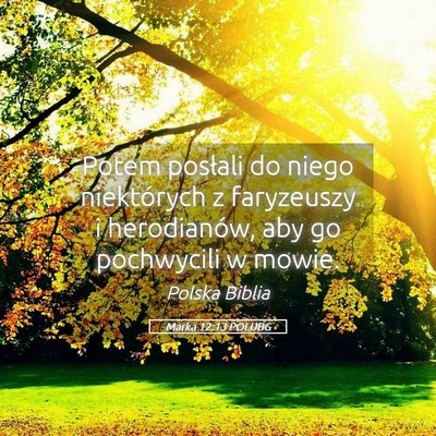 Picture 05 - Marka 12:13 POLUBG - Potem posłali do niego niektórych z faryzeuszy - Bible Verse Picture