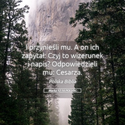 Picture 05 - Marka 12:16 POLUBG - I przynieśli mu. A on ich zapytał: Czyj to - Bible Verse Picture