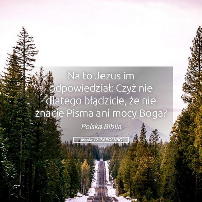 Picture 05 - Marka 12:24 POLUBG - Na to Jezus im odpowiedział: Czyż nie dlatego - Bible Verse Picture