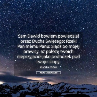 Picture 05 - Marka 12:36 POLUBG - Sam Dawid bowiem powiedział przez Ducha - Bible Verse Picture