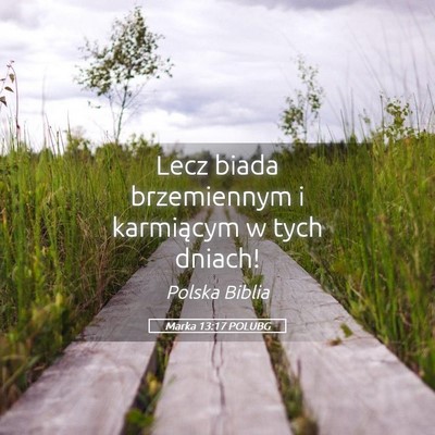 Picture 05 - Marka 13:17 POLUBG - Lecz biada brzemiennym i karmiącym w tych - Bible Verse Picture