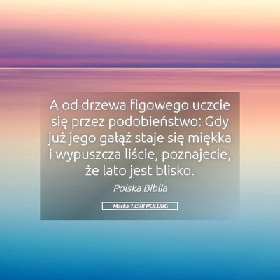 Picture 05 - Marka 13:28 POLUBG - A od drzewa figowego uczcie się przez - Bible Verse Picture