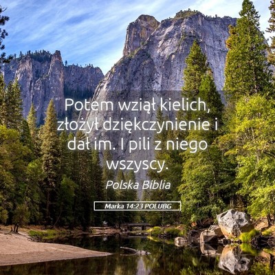 Picture 05 - Marka 14:23 POLUBG - Potem wziął kielich, złożył dziękczynienie - Bible Verse Picture