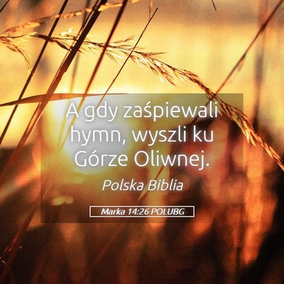 Picture 05 - Marka 14:26 POLUBG - A gdy zaśpiewali hymn, wyszli ku Górze - Bible Verse Picture