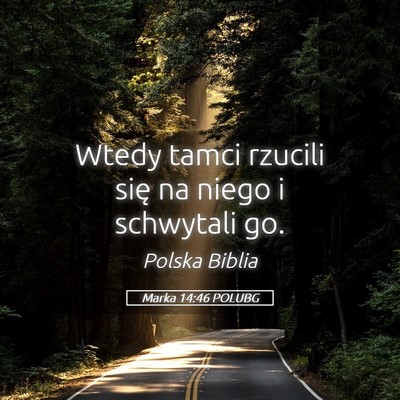 Picture 05 - Marka 14:46 POLUBG - Wtedy tamci rzucili się na niego i schwytali - Bible Verse Picture