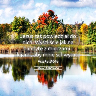 Picture 05 - Marka 14:48 POLUBG - Jezus zaś powiedział do nich: Wyszliście jak - Bible Verse Picture
