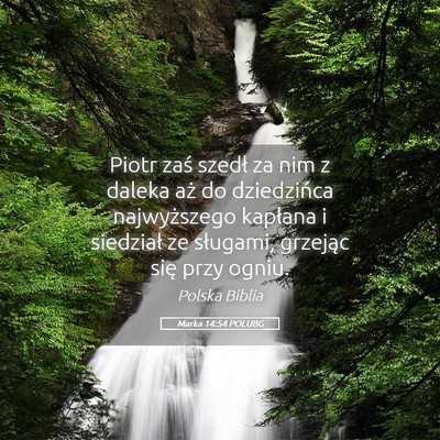 Picture 05 - Marka 14:54 POLUBG - Piotr zaś szedł za nim z daleka aż do - Bible Verse Picture