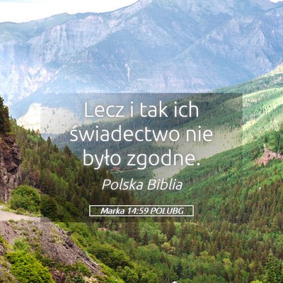 Picture 05 - Marka 14:59 POLUBG - Lecz i tak ich świadectwo nie było - Bible Verse Picture