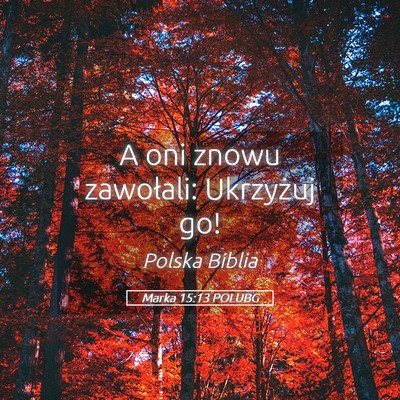 Picture 05 - Marka 15:13 POLUBG - A oni znowu zawołali: Ukrzyżuj - Bible Verse Picture