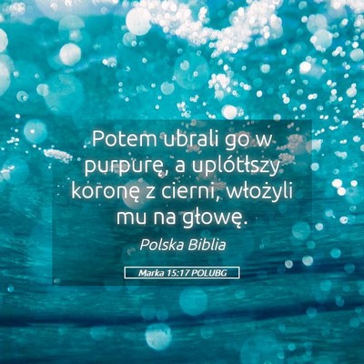 Picture 05 - Marka 15:17 POLUBG - Potem ubrali go w purpurę, a uplótłszy koronę - Bible Verse Picture