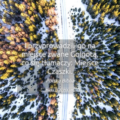 Picture 05 - Marka 15:22 POLUBG - I przyprowadzili go na miejsce zwane Golgotą, co - Bible Verse Picture