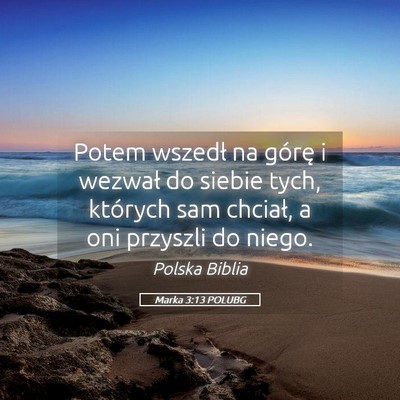 Picture 05 - Marka 3:13 POLUBG - Potem wszedł na górę i wezwał do siebie tych, - Bible Verse Picture