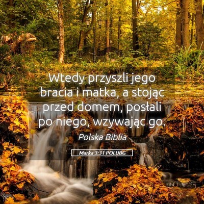 Picture 05 - Marka 3:31 POLUBG - Wtedy przyszli jego bracia i matka, a stojąc - Bible Verse Picture