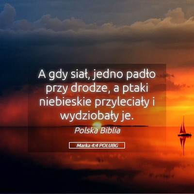 Picture 05 - Marka 4:4 POLUBG - A gdy siał, jedno padło przy drodze, a ptaki - Bible Verse Picture