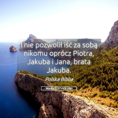 Picture 05 - Marka 5:37 POLUBG - I nie pozwolił iść za sobą nikomu oprócz - Bible Verse Picture