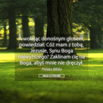 Picture 05 - Marka 5:7 POLUBG - A wołając donośnym głosem, powiedział: Cóż - Bible Verse Picture