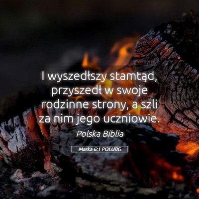 Picture 05 - Marka 6:1 POLUBG - I wyszedłszy stamtąd, przyszedł w swoje - Bible Verse Picture