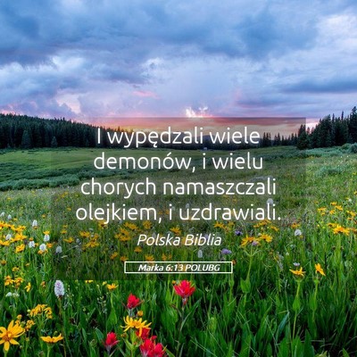Picture 05 - Marka 6:13 POLUBG - I wypędzali wiele demonów, i wielu chorych - Bible Verse Picture