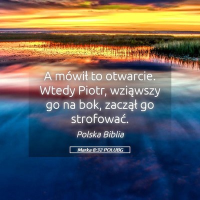 Picture 05 - Marka 8:32 POLUBG - A mówił to otwarcie. Wtedy Piotr, wziąwszy go - Bible Verse Picture