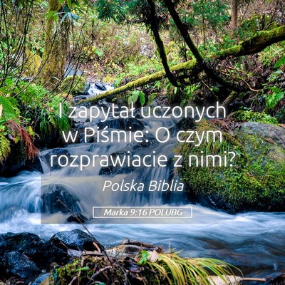 Picture 05 - Marka 9:16 POLUBG - I zapytał uczonych w Piśmie: O czym - Bible Verse Picture