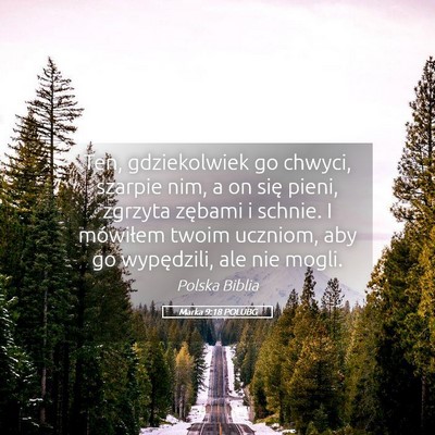 Picture 05 - Marka 9:18 POLUBG - Ten, gdziekolwiek go chwyci, szarpie nim, a on - Bible Verse Picture