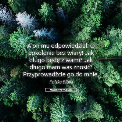 Picture 05 - Marka 9:19 POLUBG - A on mu odpowiedział: O pokolenie bez wiary! Jak - Bible Verse Picture