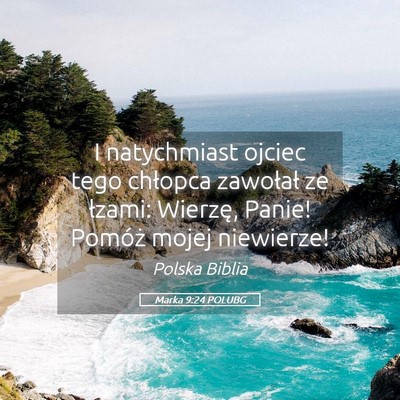 Picture 05 - Marka 9:24 POLUBG - I natychmiast ojciec tego chłopca zawołał ze - Bible Verse Picture