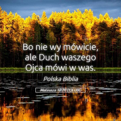 Picture 05 - Mateusza 10:20 POLUBG - Bo nie wy mówicie, ale Duch waszego Ojca mówi w - Bible Verse Picture