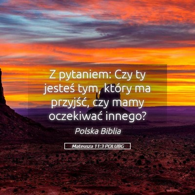 Picture 05 - Mateusza 11:3 POLUBG - Z pytaniem: Czy ty jesteś tym, który ma - Bible Verse Picture