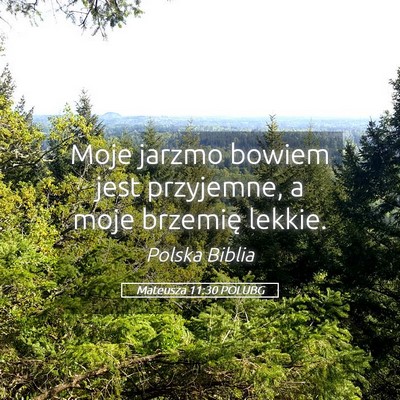 Picture 05 - Mateusza 11:30 POLUBG - Moje jarzmo bowiem jest przyjemne, a moje - Bible Verse Picture