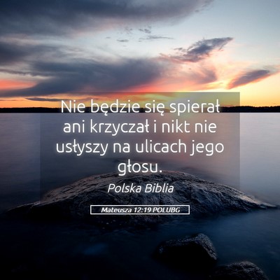 Picture 05 - Mateusza 12:19 POLUBG - Nie będzie się spierał ani krzyczał i nikt - Bible Verse Picture