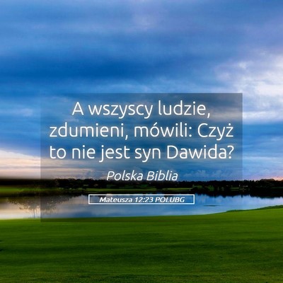 Picture 05 - Mateusza 12:23 POLUBG - A wszyscy ludzie, zdumieni, mówili: Czyż to nie - Bible Verse Picture