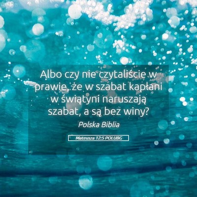 Picture 05 - Mateusza 12:5 POLUBG - Albo czy nie czytaliście w prawie, że w szabat - Bible Verse Picture